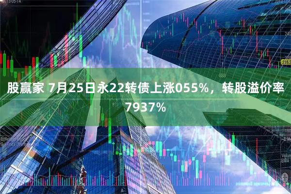 股赢家 7月25日永22转债上涨055%，转股溢价率7937%